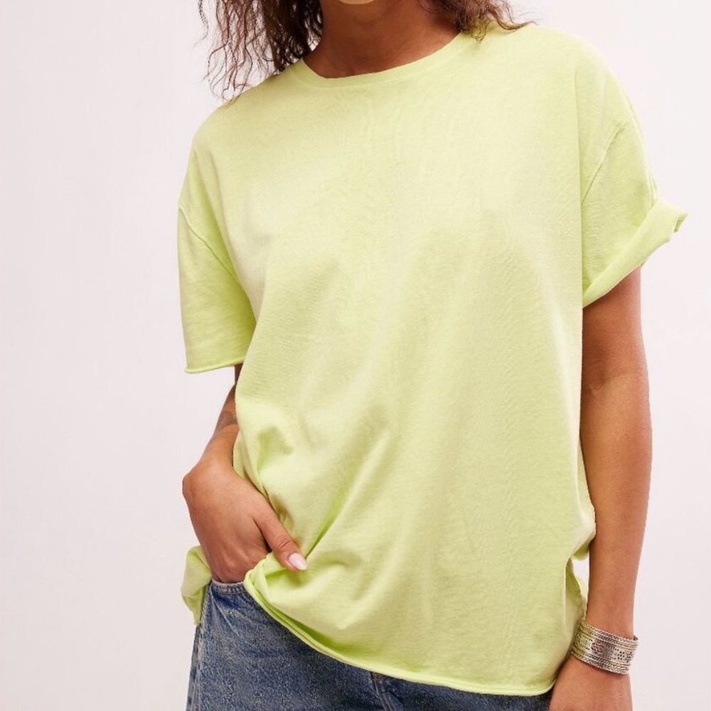 Free People Nina Tee Lime Green